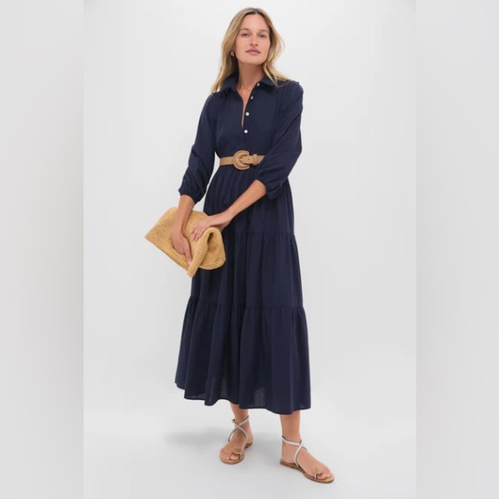 Pomander Place Dark Blue Long Sleeve Dress